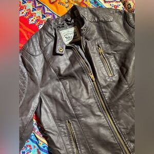 Levi's women's brown faux leather moto jacket